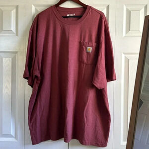 Carhartt Shirt Mens 4XL Brick Red Pocket Tee Loose Fit